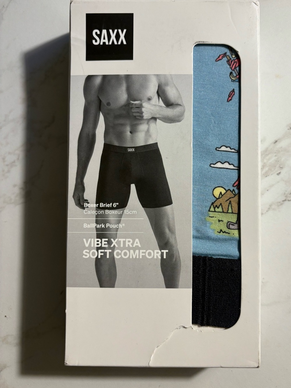SAXX Vibe Extra Soft Comfort Boxer Briefs - Light Blue